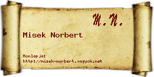 Misek Norbert névjegykártya